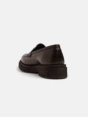 Real leather moccasin high bottom - BROWN