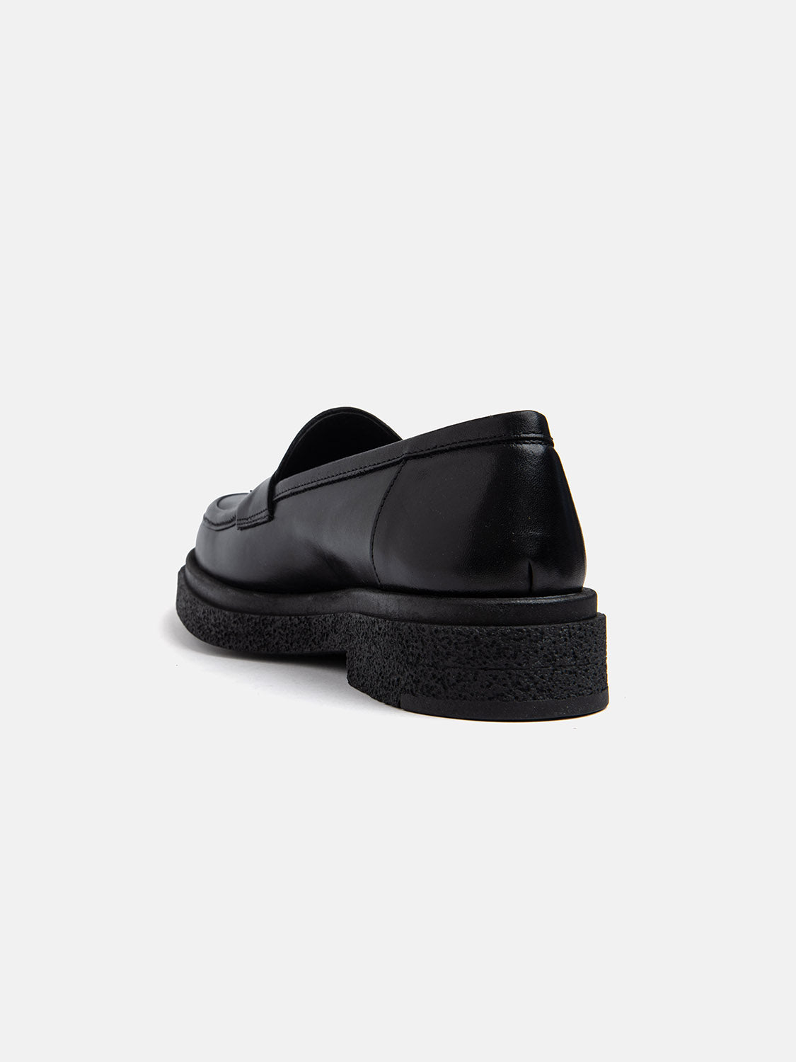 Real leather moccasin high bottom - BLACK