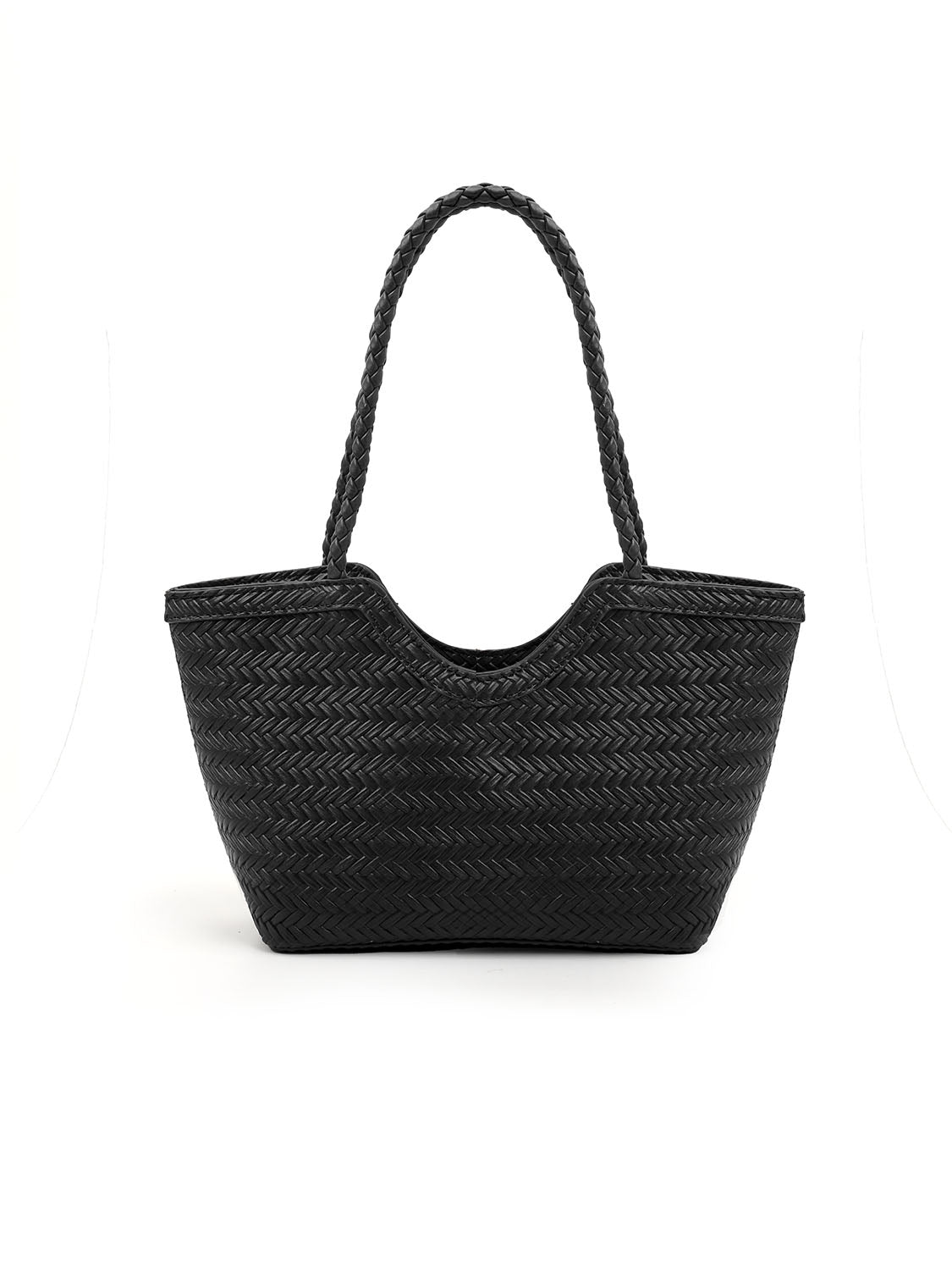 Borsa con pochette intrecciata piccola - NERO
