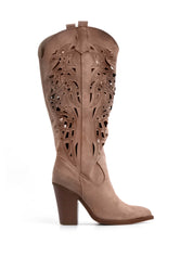 Texano traforato con gambale alto - TORTORA