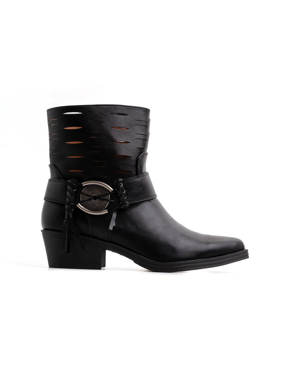 Texano basso con fibbia - NERO