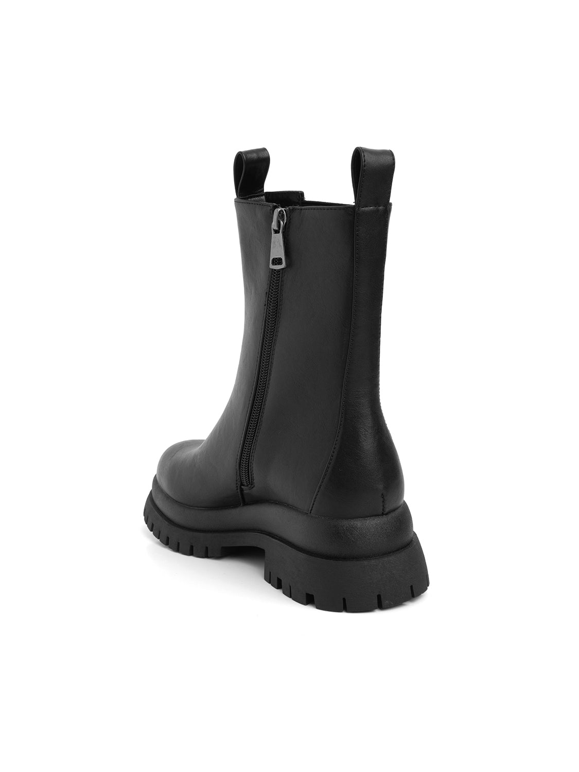 Stivaletto modello biker con elastico - NERO