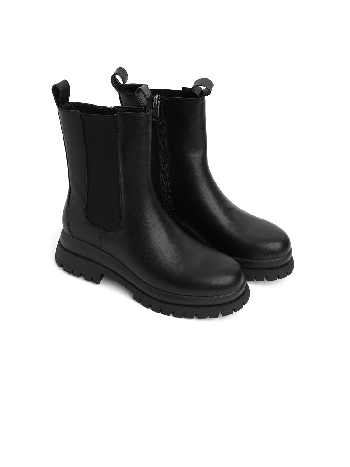 Stivaletto modello biker con elastico - NERO