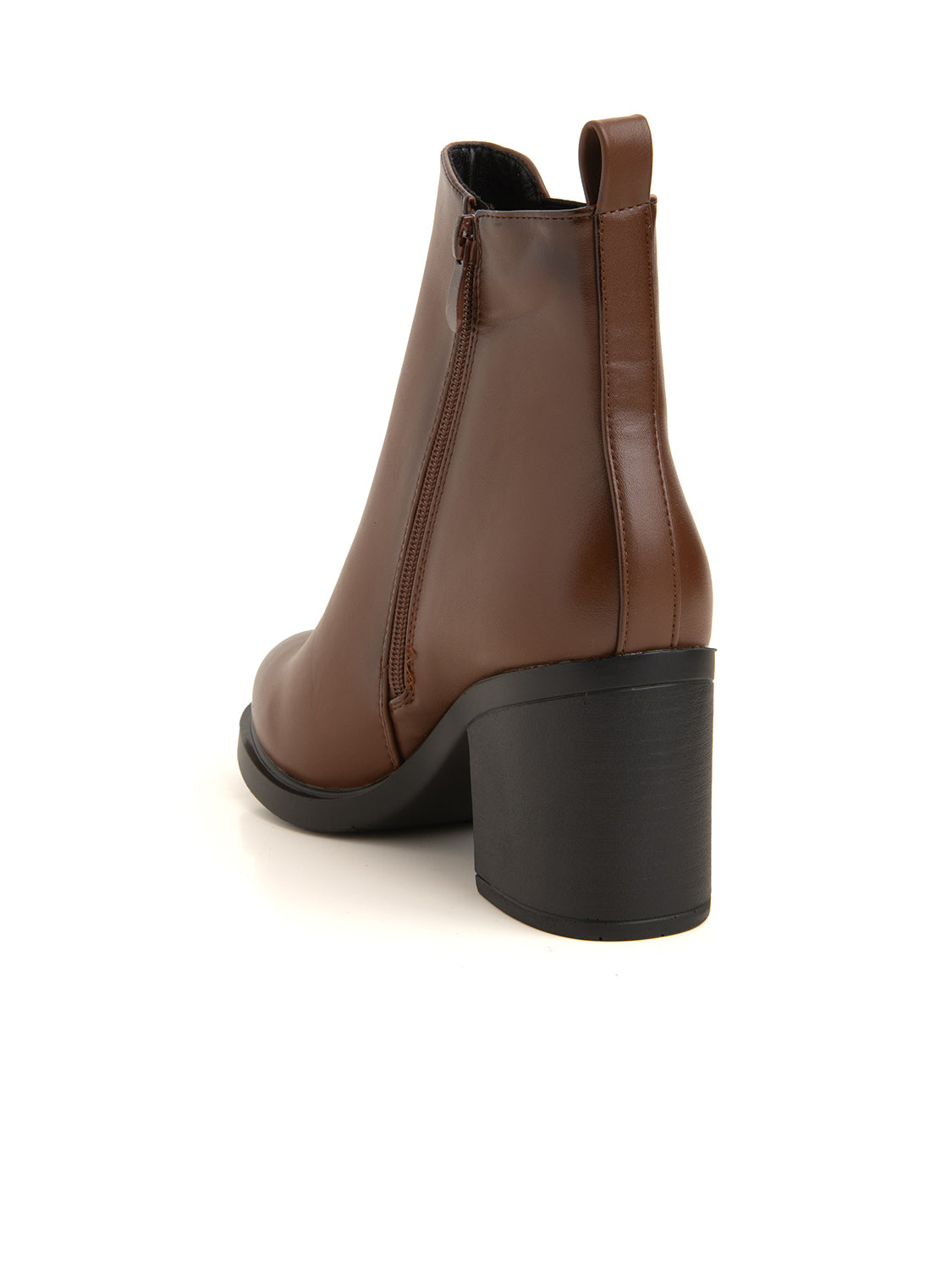 Stivaletto con tacco scultoreo - MARRONE