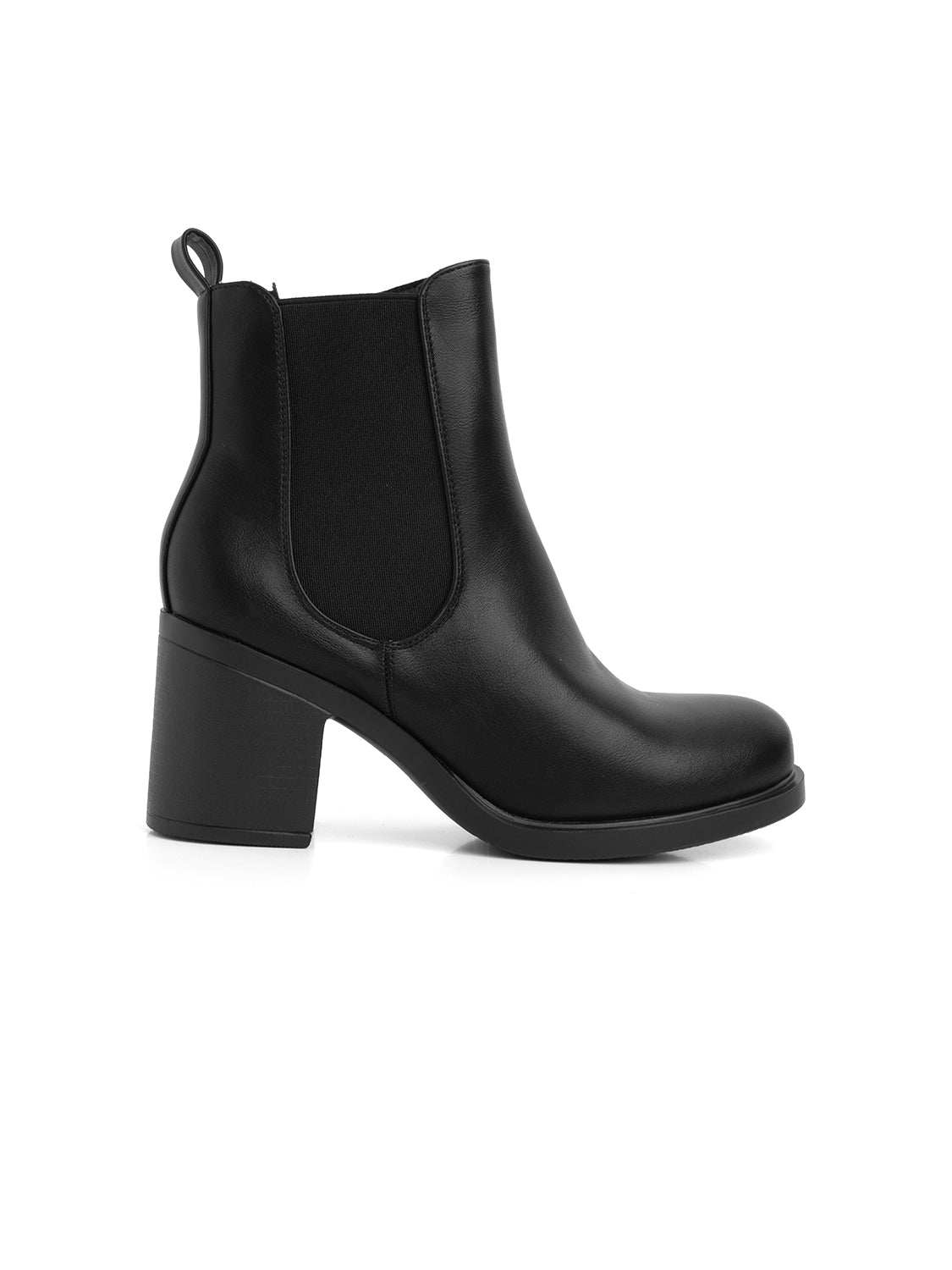 Stivaletto con tacco scultoreo - NERO