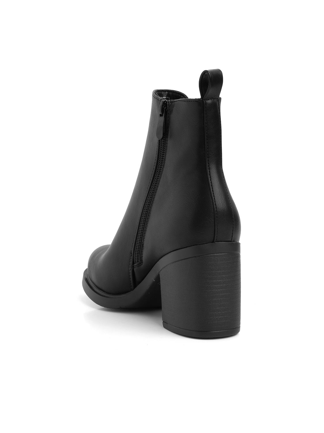 Stivaletto con tacco scultoreo - NERO