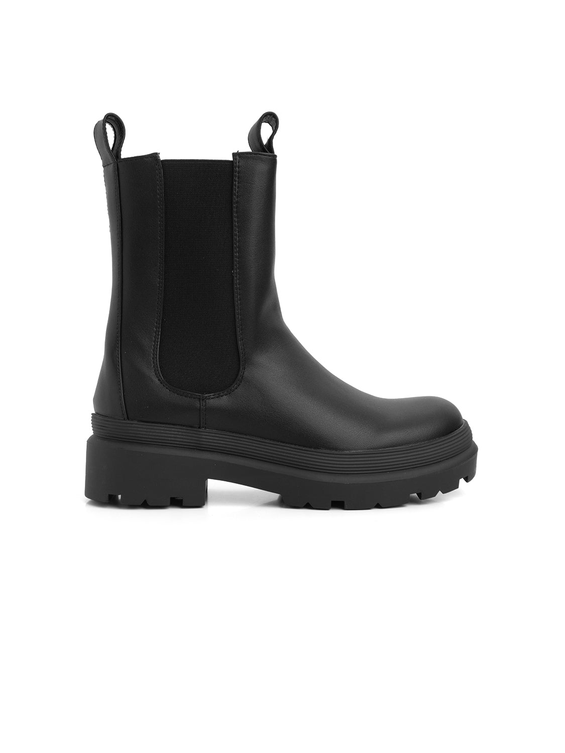 Stivaletto modello biker con elastico - NERO