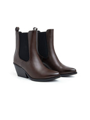 Texano con gambale basso ed elastico - MARRONE