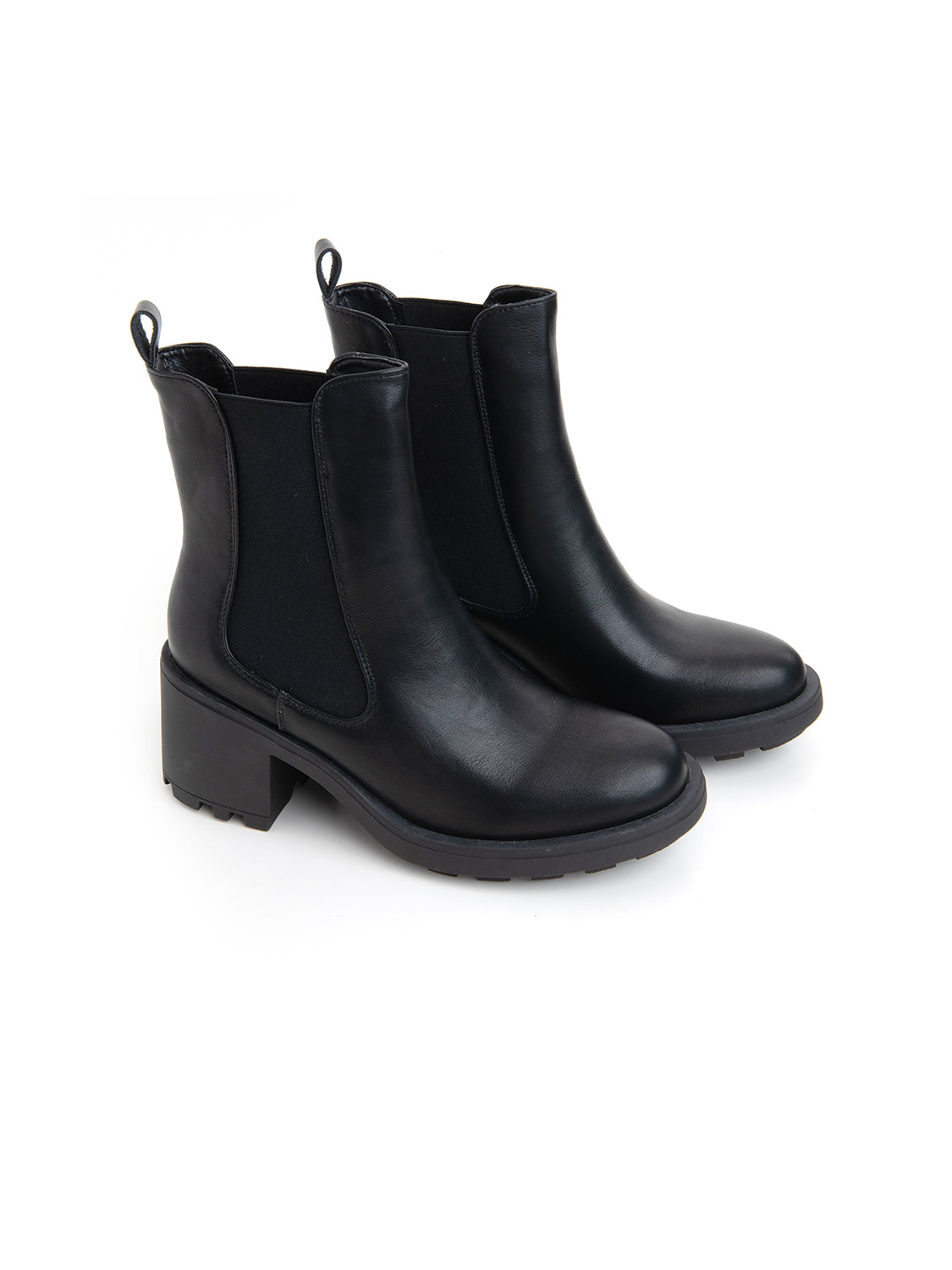 Stivaletto chelsea con tacco largo - NERO