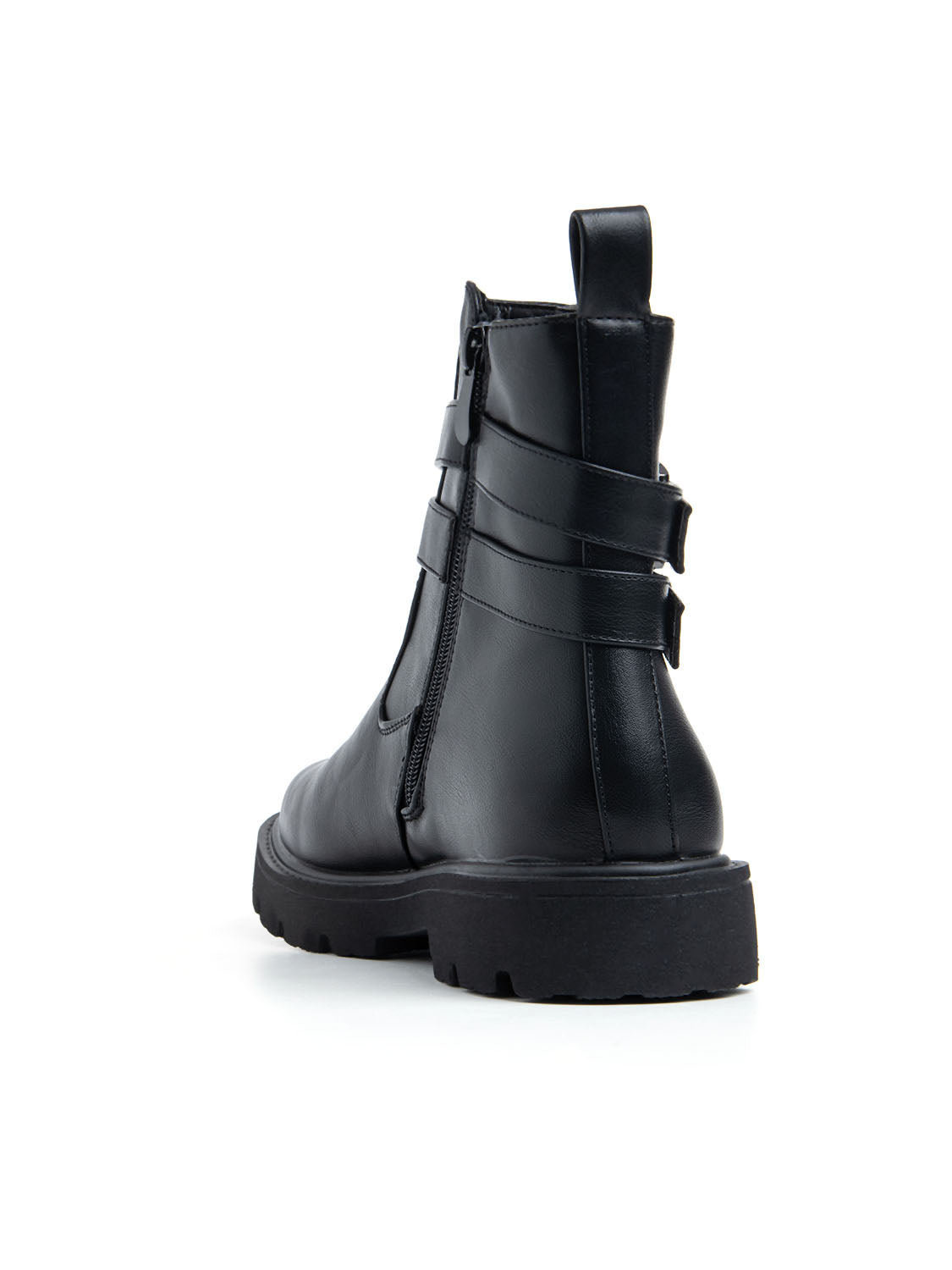 Stivaletto con doppia fibbia laterale - NERO