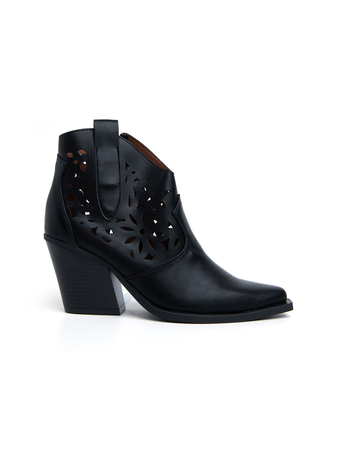 Perforated ankle texan - BLACK