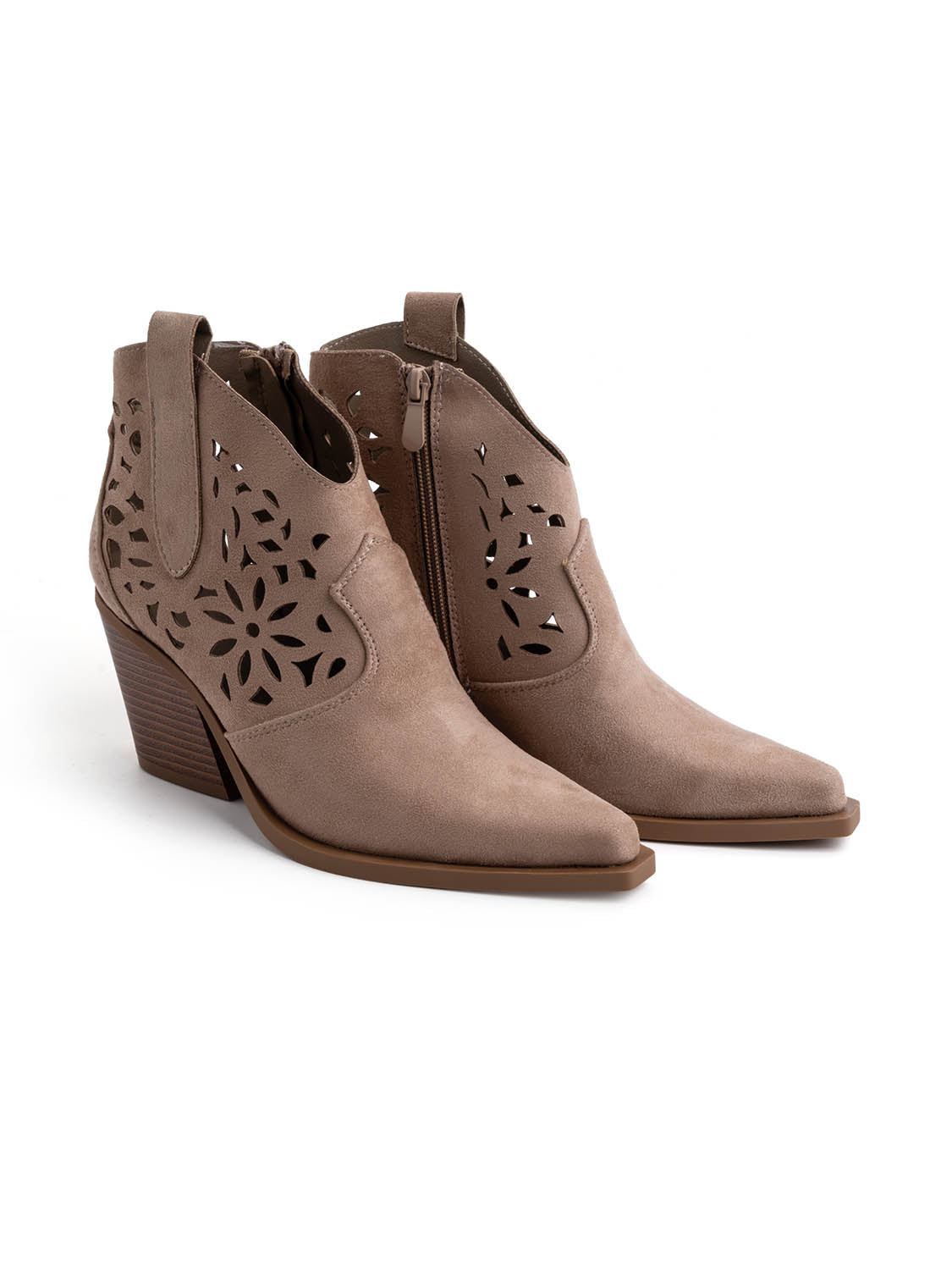 Texano alla caviglia con traforatura floreale - TORTORA