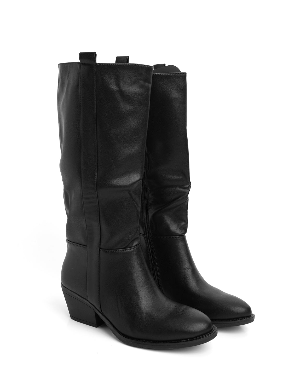Stivale con tacco texano - NERO