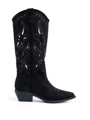 Texan with floral perforation - BLACK