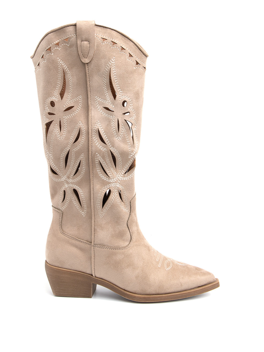 Texan with floral perforation - TAUPE