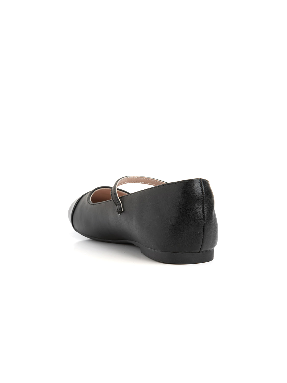 Ballerina bitexture con punta stondata - NERO