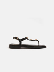 Studded flip flops - BLACK