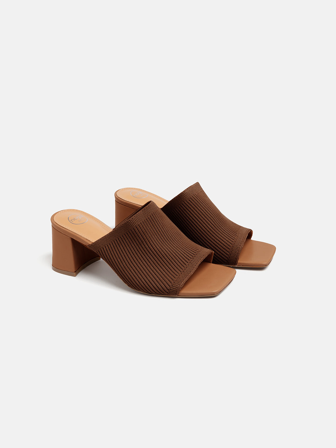 Slipper with canvas band and heel - CAMEL