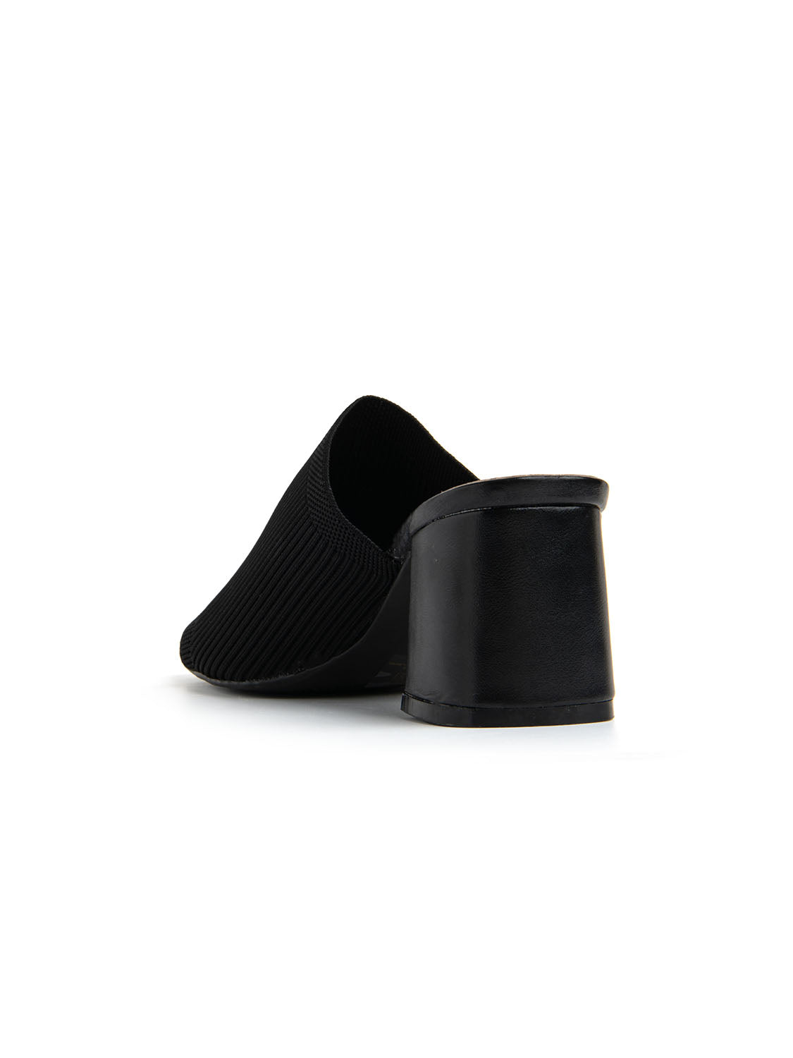 Sabot con fascia in tela e tacco - NERO