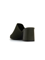 Sabot con fascia in tela e tacco - VERDE