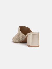 Slipper with canvas band and heel - GOLD