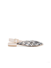Slingback bicolore in tessuto - KHAKI