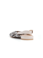 Slingback bicolore in tessuto - KHAKI