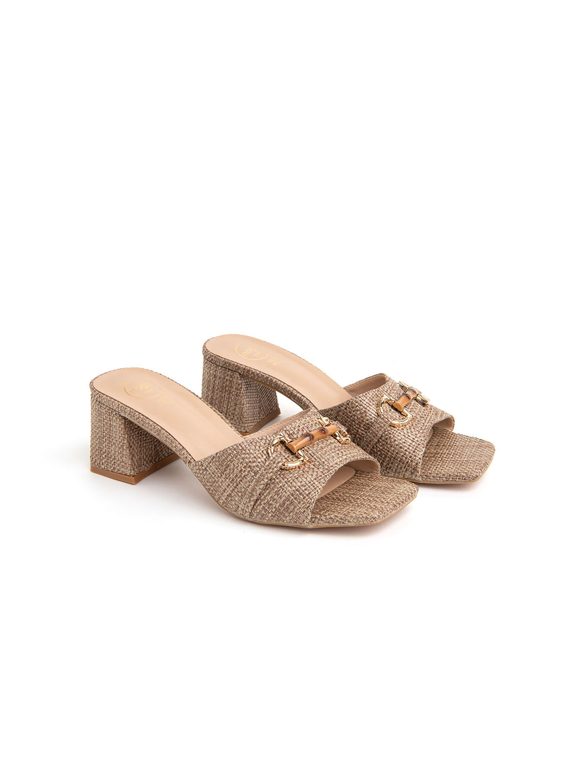 Sabot tacco 5 con morsetto - CAMMELLO
