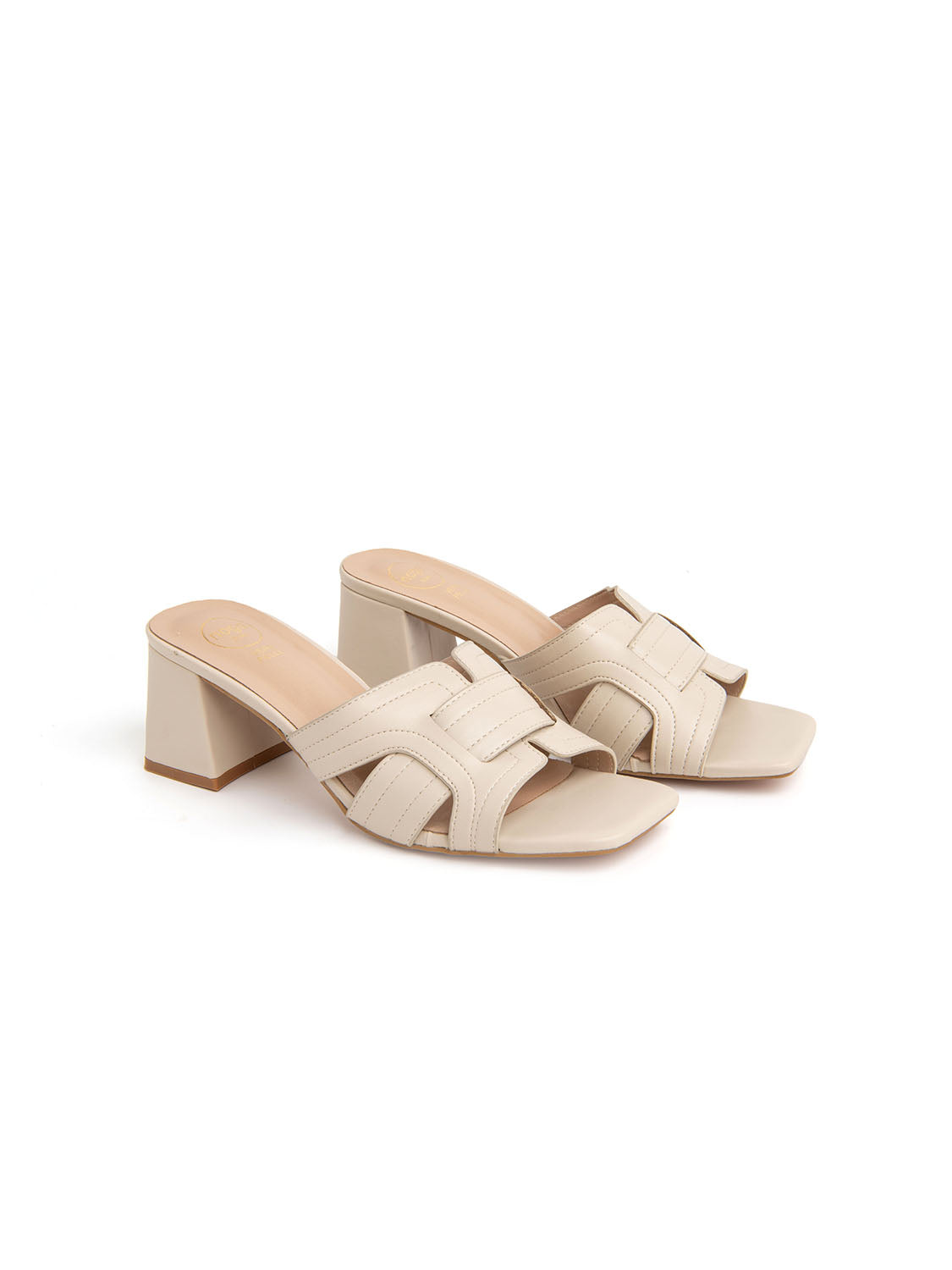 Sabot con fascia profilata - BEIGE