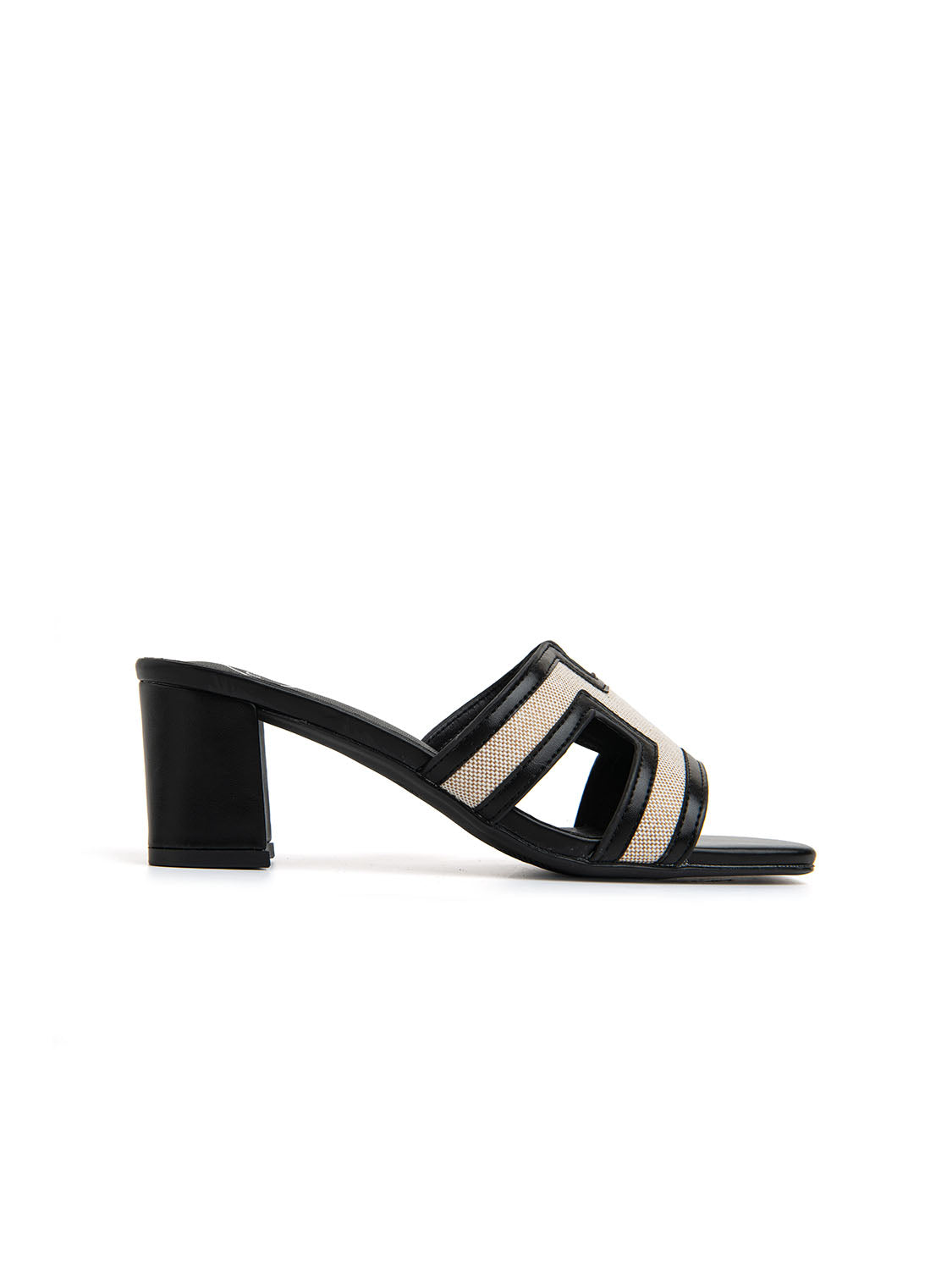 Sabot con fascia bicolore - NERO