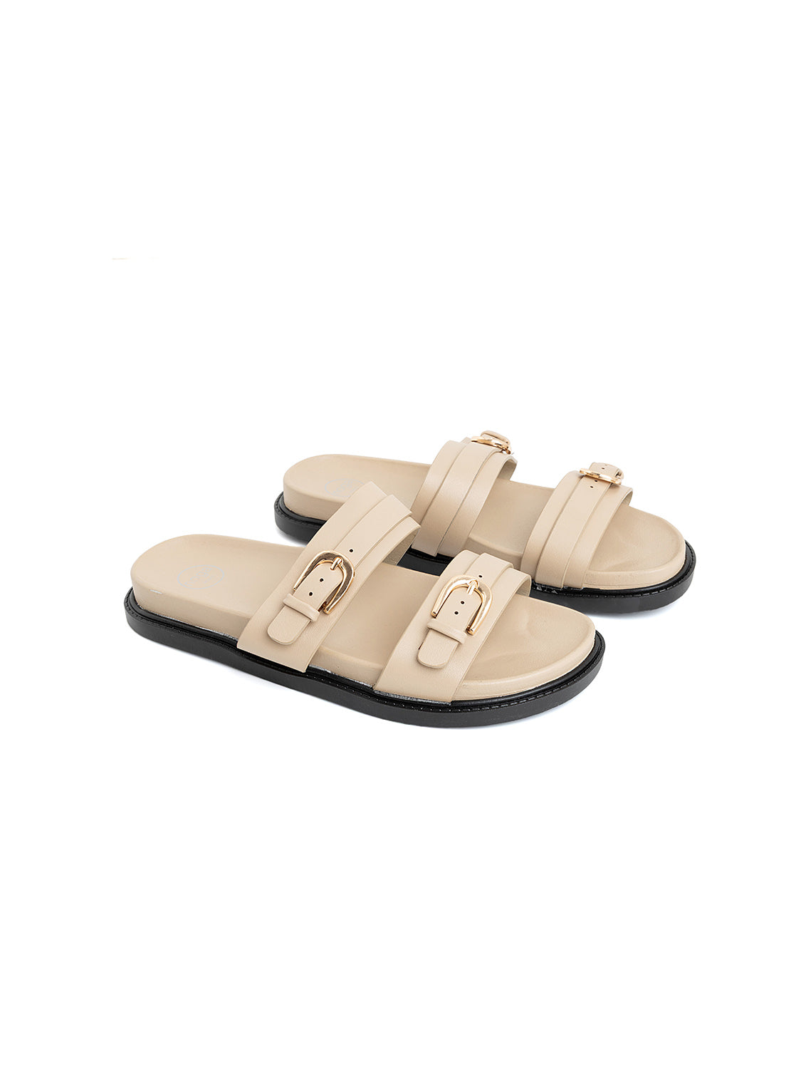Ciabatta comfort con doppio cinturino - BEIGE