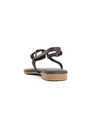 Thong sandal with maxi gold accessory - BROWN
