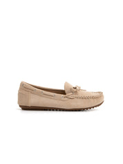 Easy-chic moccasin with bow - BEIGE