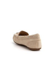 Easy-chic moccasin with bow - BEIGE