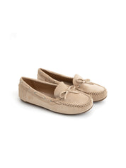 Easy-chic moccasin with bow - BEIGE