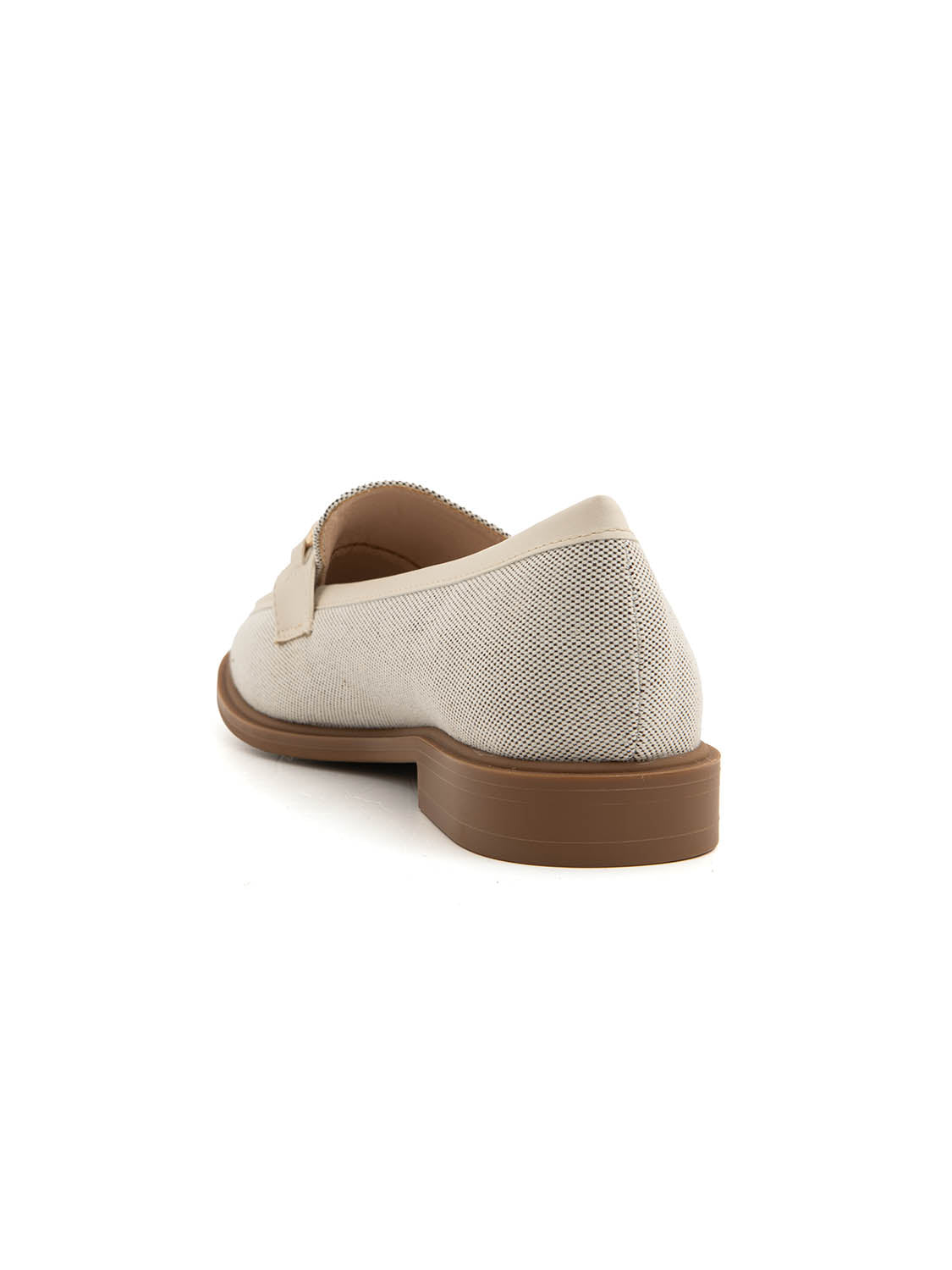 Mocassino bicolore con morsetto oro - BEIGE