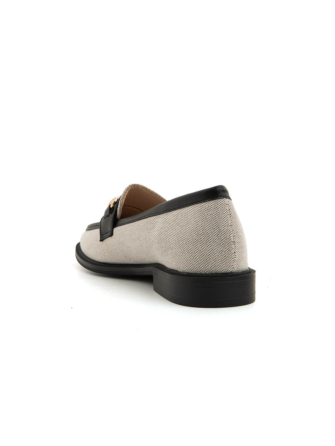 Mocassino bicolore con morsetto oro - NERO