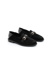 Mocassino bitexture con morsetto - NERO