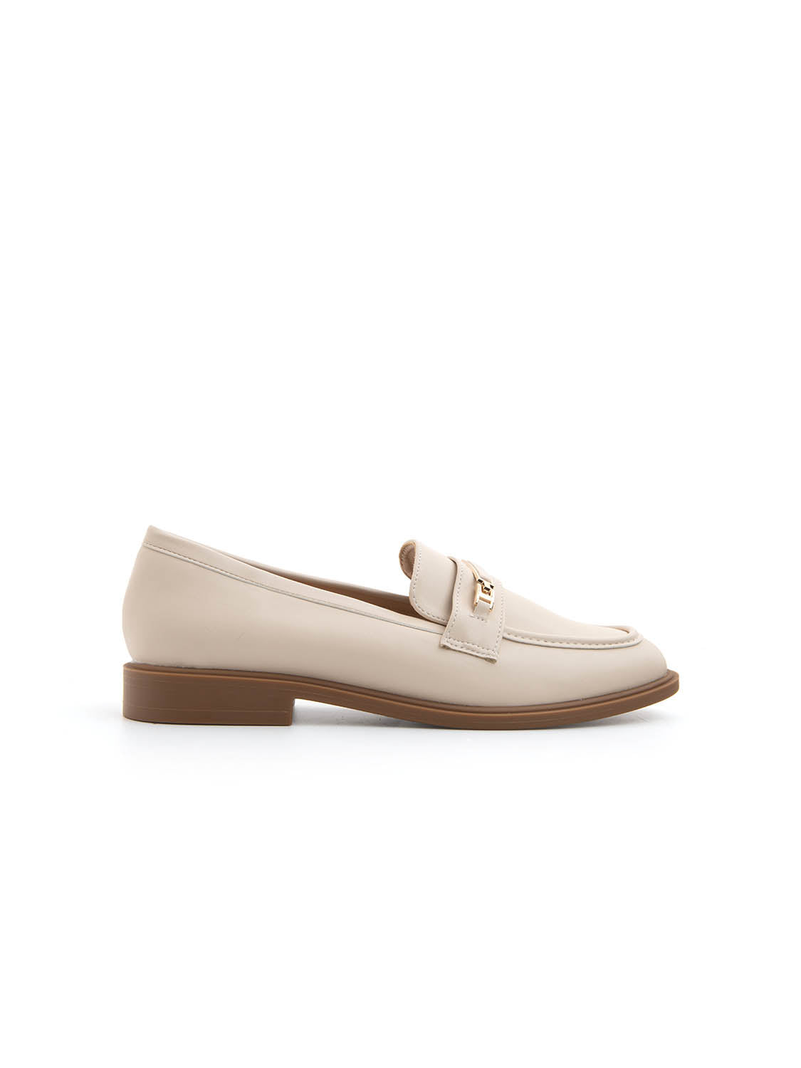 Mocassino slim con morsetto bicolore - BEIGE