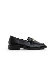 Mocassino slim con morsetto bicolore - NERO