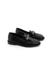 Mocassino slim con morsetto bicolore - NERO