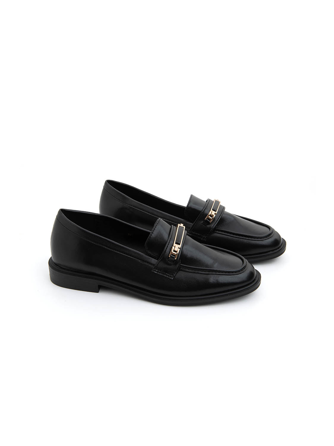 Mocassino slim con morsetto bicolore - NERO
