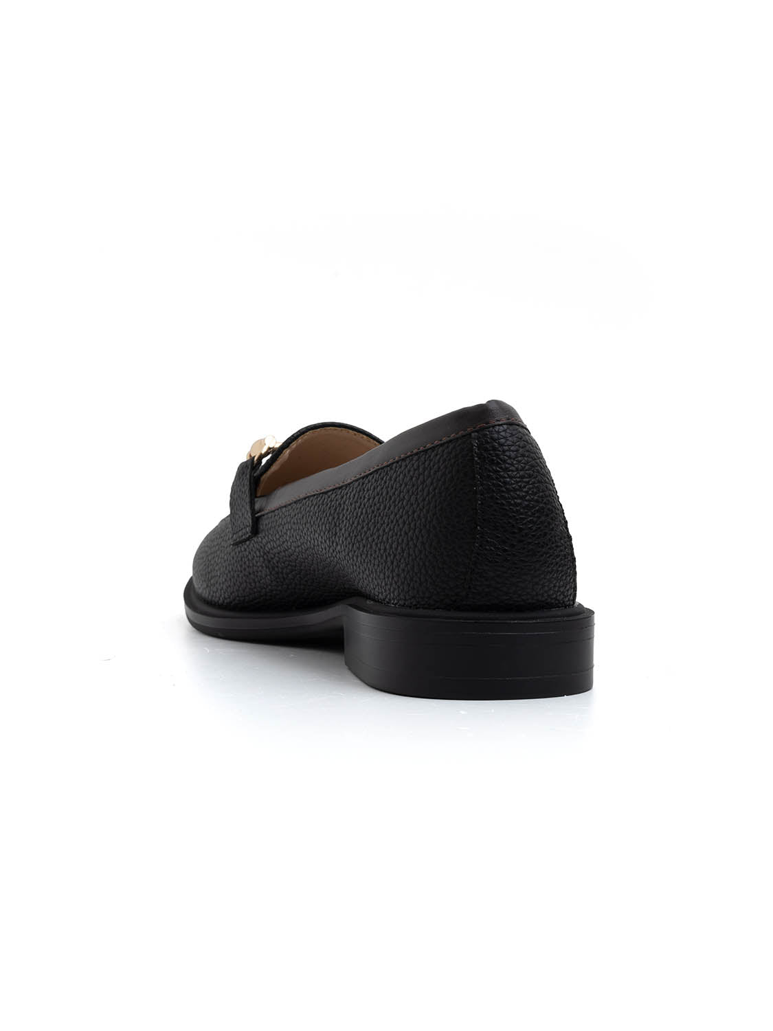 Mocassino outline slim con morsetto oro - NERO