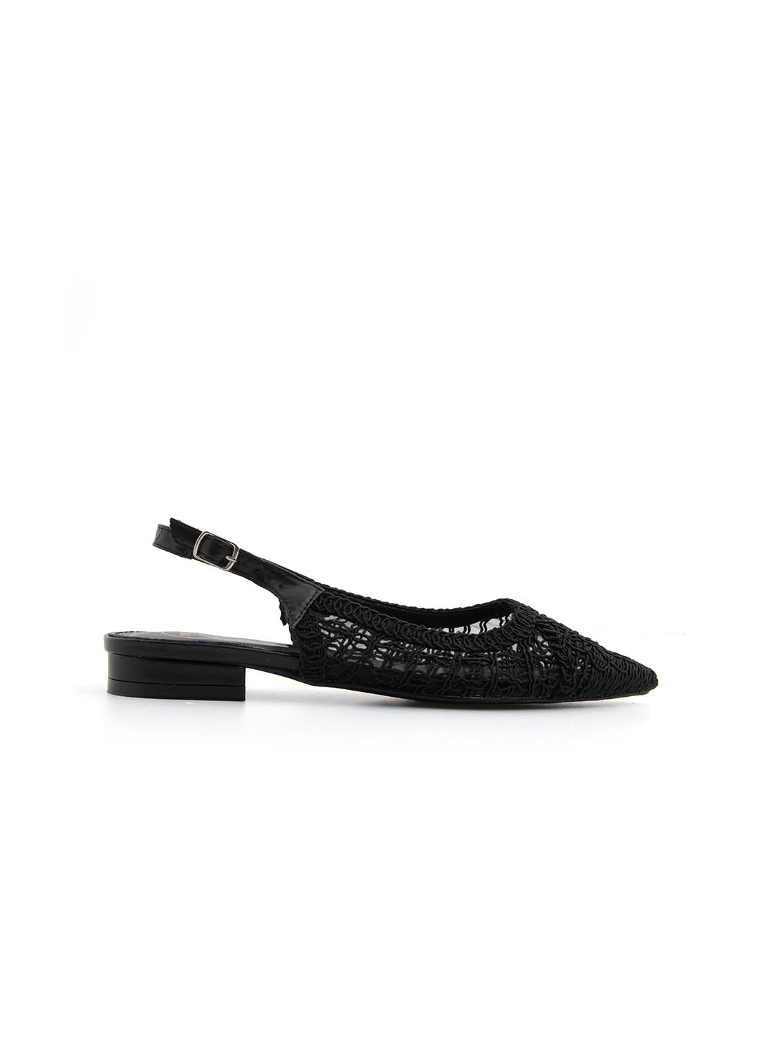 Slingback con ricamo - NERO