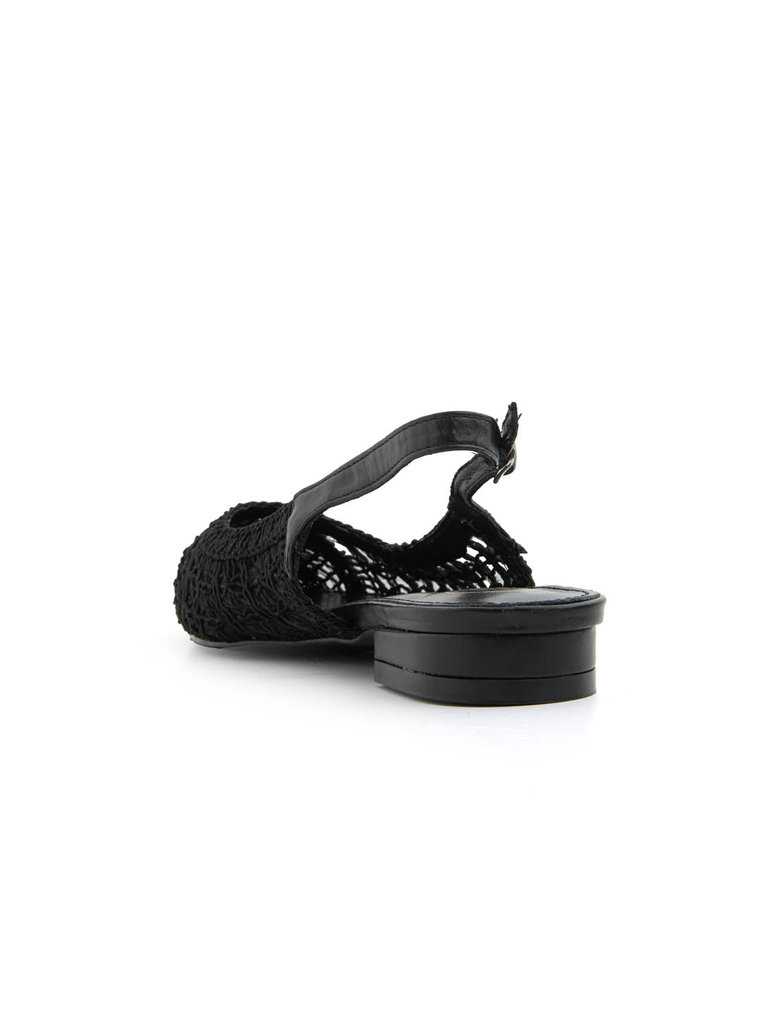 Slingback con ricamo - NERO