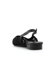 Slingback con ricamo - NERO