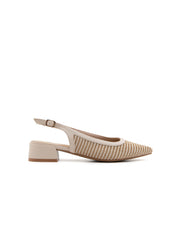 Slingback textured a punta - BEIGE