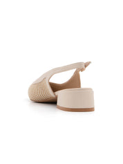 Slingback textured a punta - BEIGE