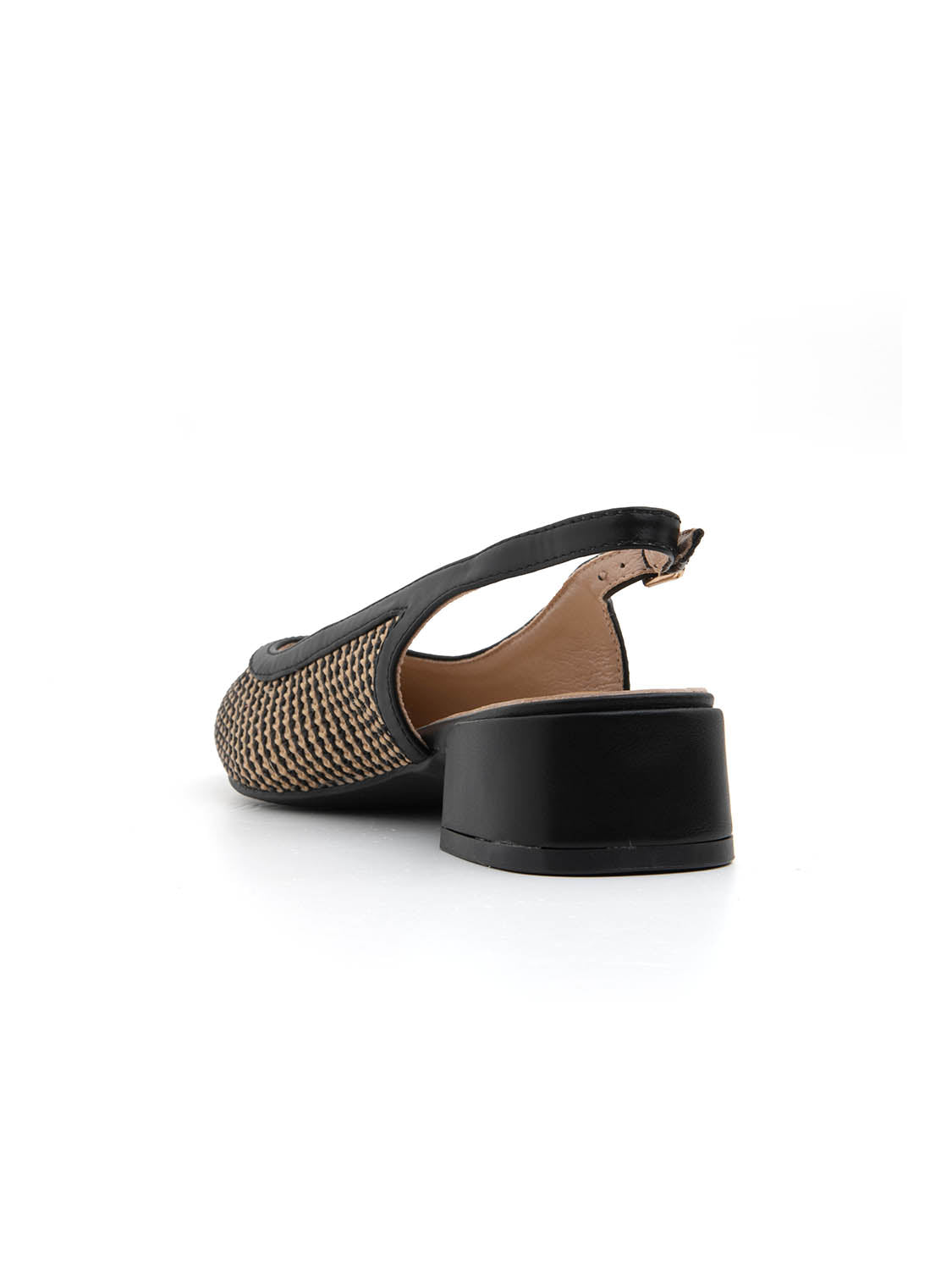 Slingback textured a punta - NERO