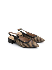 Slingback textured a punta - NERO